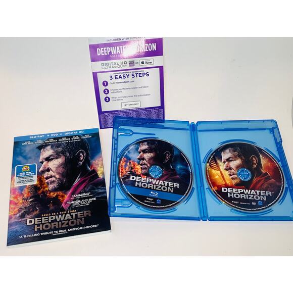 Deepwater Horizon Blu-ray + DVD + Digital HD Mark Wahlberg Kurt Russell GUC - Picture 1 of 11